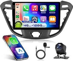 4G 128G VECHTEL 9" Bluetooth-Autoradio für Ford Transit Tourneo Custom 2013-2021 Carplay Android Auto,Android 15,EQ,WiFi GPS,Mirror Link,RDS/FM Radio 2 Din mit AHD Rückfahrkamera