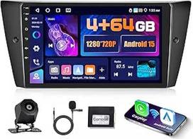 5G WiFi 4+64G Android automobilinis radijas BMW 3 E90/E91/E92/E93 2005-2011 Belaidis Carplay Android automobilis, 9 colių IPS ekrano automobilinis radijas su navigacija Bluetooth 5.0 FM/RDS SWC atbulinės eigos kamera