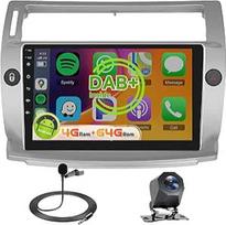 8 branduolių 4 + 64G: Hodozzy Carplay DAB automobilinis radijas Citroën C4 2004-2009/C-QUATRE 2008-2011, 9 colių jutiklinis ekranas, Android automobilinis radijas su Android Car/WiFi/GPS/RDS/FM/Bluetooth/USB + atbulinės eigos kamera