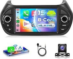 8 branduolių 4G + 64G automobilinis radijas "Android 15", skirtas "Fiat Fiorino/Qubo/Peugeot Bipper/Citroen Nemo", 7 colių HD IPS jutiklinio ekrano radijas su belaidžiu "Carplay" "Android" automobiliniu GPS "Wi-Fi" "Bluetooth" USB FM RDS kamera