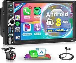 8 branduolių 4G + 64G belaidis "Carplay" "Android 15" automobilinis radijas 2 DIN su belaidžiu "Android" automobiline navigacija GPS WiFi 7 colių jutiklinis ekranas automobilinis radijas su "Mirror Link" "Bluetooth" FM/RDS/DSP/USB vairo valdymas