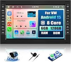 8 branduolių 6+128G Android 15 automobilinis radijas VW T5 Golf 4 Bora Polo MK5 Passat B5 Jetta, 7 colių IPS 2.5D radijas su belaidžiu Carplay Android Car/FM/RDS/32EQ /DSP/GPS/WiFi+ AHD galinio vaizdo kamera