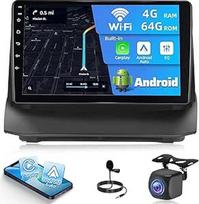 Andorid Double DIN automobilinė stereofonija "Ford Fiesta" 2009-2017 m. su "Carplay" ir "Android Car" - 2+64G 8 branduolių 9 colių IPS jutiklinio ekrano radijas - WiFi DSP Mirror Link GPS išskleistas ekranas + AHD galinio vaizdo kamera + mikrofonas