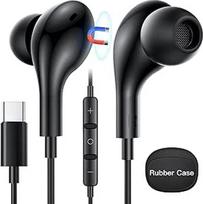 Ausinės su kabeliu "iPhone 17 Air/16e", [Apple MFi Certified] ausinės su USB C jungtimi, magnetinės, mikrofono kabelio ausinės "iPhone Air/17 Pro Max/16/15/Samsung S25/S24/iPad Pro