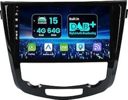 Automobilinis radijas "Android 15", skirtas "Nissan Qashqai" J11 X-Trail T32 2014-2018 Integruotas DAB+ Carplay/Android Car/DSP -4G+64G - Kamera + mikrofonas - 10 colių IPS 2 DIN Valdymas vairu RDS WiFi BT DAB 360