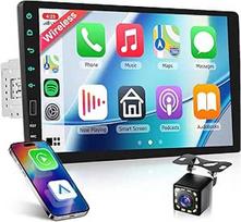 Automobilinis radijas 1 DIN su belaidžiu "Carplay Android" automobiliu, 9 colių IPS HD jutiklinis ekranas Automobilinis radijas Palaiko "Bluetooth" AM/FM/RDS radiją USB Mirror Link atbulinės eigos kamera