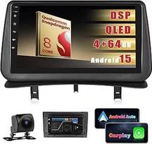 Automobilinis radijo imtuvas "Renault Clio 3th 2005-2014", įmontuotas 8 branduolių 4+64GB Android 15 Qualcomm Snapdragon lustas, 9 colių radijo imtuvas su belaidžiu "Carplay" "Android Car GPS WiFi RDS/FM atbulinės eigos kamera Mikrofonas