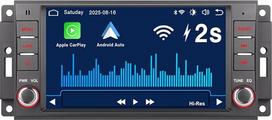 Automobilinis radijo imtuvas su belaidžiu "CarPlay" ir "Android Car", suderinamas su "Jeep Wrangler Commander Dodge Chrysler", "Linux" sistema, 3S Quick Start, OEM garso kokybė, IPS jutiklinis ekranas, "Bluetooth