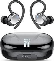 Belaidės ausinės, 128H "Bluetooth 5.4" sportinės ausinės su ausies kabliuku, dvigubas LED ekranas, 4 ENC triukšmą slopinantis mikrofonas, IP7 vandeniui atsparūs ausų kištukai sportui, treniruoklių salei ir bėgimui