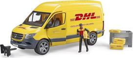 bruder 02671MB Sprinter DHL su vairuotoju ir tinklelio dėžute su siuntų pakuotėmis - 1:16 Siuntų gabenimo ir logistikos transporto priemonė Transporteris, siuntų tarnyba, furgonas