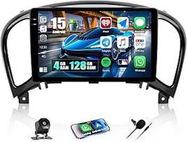 CAMECHO 4+128G Android 15 Autoradio für Nissan Juke J15 2010-2019/YF15 Infiniti ESQ 2011-2017, 9 Zoll Navi Radio mit Bluetooth GPS WIFI Wireless Carplay Android Auto FM RDS Mirror link +Rückfahrkamera