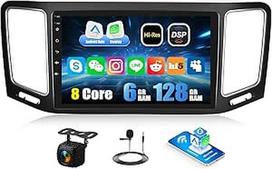 CAMECHO 6+128G 8 branduolių Android 15 automobilinis radijas VW Sharan II 7N Seat Alhambra II 2012-2015, 9 colių navigacijos radijas su Bluetooth GPS WiFi Wireless Carplay Android Car FM/RDS 32EQ DSP + galinis vaizdas
