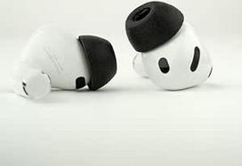 Comply TrueGrip Premium Memory Foam pakaitiniai ausų antgaliai Apple AirPods Pro (3 kartos) | Puiki triukšmo izoliacija | Juoda, maža, 3 poros