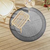Lauko kilimas ARAKIL pilkos spalvos 120cm skersmens PP