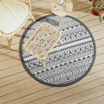 Lauko kilimas ARAKIL juodos spalvos 120cm skersmens PP