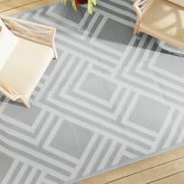 Lauko kilimas ARAKIL pilkos spalvos 190x290cm PP