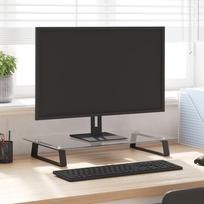 Monitoriaus stovas juodas 60x35x8cm stiklas ir metalas