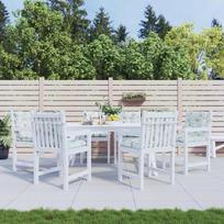 Kėdės pagalvė 6 pcs Baltas 100 x 50 x 7 cm Oksfordas