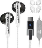 KZ Duet in Ear Gaming Earbuds Dual Dynamic Drivers Hi-Fi Sound ausinės HD Dual Mic 3,5 mm/Type-C telefono kompiuterio jungiklio ausinės (Type-C mikrofonas, juoda)