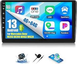 OiLiehu 4+64G Android 13 automobilinis radijas Mercedes Benz C klasės W203 CLK klasės W209 G klasės W463 Viano/Vito W639 Carplay Android automobilinis radijas su 9 colių ekranu Bluetooth FM RDS GPS WiFi SWC EQ