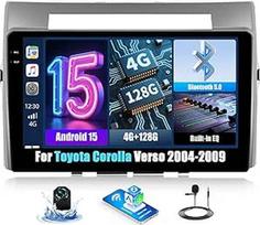 OiLiehu 4G + 128G Android automobilinis radijas Toyota Corolla Verso 2004-2009 Carplay Android automobilinis radijas su 9 colių ekranu su Bluetooth FM RDS GPS WiFi SWC EQ atbulinės eigos kamera