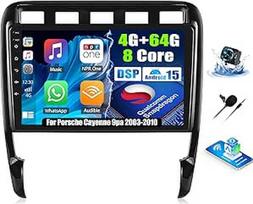 OiLiehu 4G + 64G 8 branduolių Qualcomm Snapdragon Android 15 CarPlay Android automobilinis radijas Porsche Cayenne 9pa 2003-2010 m. Automobilinis radijas su ekranu 9 colių su "Bluetooth" GPS FM RDS WiFi SWC DSP/EQ Galinis vaizdas
