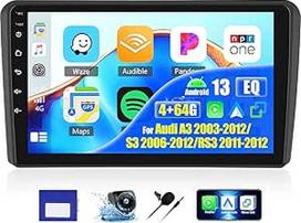 OiLiehu 4G + 64G Android 13 automobilinis radijas Audi A3 2003-2012/S3 2006-2012/RS3 2011-2012 Belaidis CarPlay Android automobilinis 9 colių automobilinis radijas su ekranu su Bluetooth GPS FM RDS WiFi SWC EQ atbulinės eigos kamera