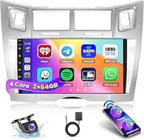 Radijo imtuvas "Toyota Yaris/Vizi" 2005-2011 m. "Android 15 2+64G" su belaidžiu "CarPlay" "Android" automobiliui, 9 colių ekranas su EQ 26UI FM RDS GPS Bluetooth WiFi SWC AHD galinio vaizdo kamera