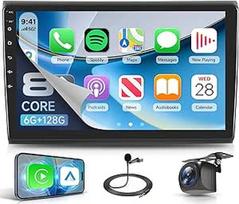Rimoody 8 Core 6G+128G 9" Autoradio Android für FIAT Bravo 2007-2014 mit Carplay Wireless Android Auto 360°-Panoramablick Navi GPS Mirror Link Bluetooth FM/RDS/EQ Lenkradsteuerung Rückfahrkamera