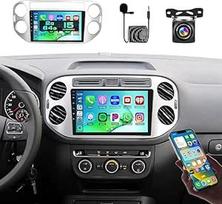 Roinvou 2+64G Android 15 automobilinis radijas VW Tiguan 2006-2016 su belaidžiu Carplay ir Android Car, 9 colių jutiklinio ekrano radijas su Mirror Link WiFi GPS Bluetooth EQ FM/RDS SWC atbulinės eigos kamera