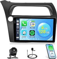 Roinvou 4+128G automobilinis radijas "Android 15", skirtas "Honda Civic VIII 2006-2011" su belaidžiu "Carplay Android Car", 9 colių automobilinis radijas su jutikliniu ekranu ir GPS navigacija "Bluetooth EQ WiFi RDS FM SWC MIC atbuline eiga