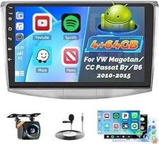 Roinvou 4+64G automobilinis radijas "Android 15" VW Magotan/CC Passat B7/B6 2010-2015 Wireless Carplay Android automobiliams, jutiklinio ekrano radijas 10 colių ekranas WiFi GPS Bluetooth 32EQ FM/RDS SWC Galinio vaizdo kamera