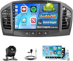 Roinvou 4+64G automobilinis radijas "Android 15", skirtas Buick Regal/Opel Insignia 2009-2013 Belaidis Carplay Android automobilis, jutiklinio ekrano radijas 9 colių ekranas WiFi GPS Bluetooth 32EQ FM/RDS SWC Galinio vaizdo kamera