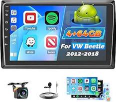 Roinvou 4+64G automobilinis radijas "Android 15", skirtas "VW Beetle" 2012-2018 m., "Android" belaidis "Carplay", jutiklinis radijo imtuvas su 9 colių ekranu, "WiFi", GPS, "Bluetooth", 32EQ, FM/RDS, SWC, atbulinės eigos kamera