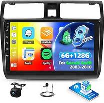 SIXTOP 6+128G 8 branduolių "Android 15" automobilinis radijas Suzuki Swift 2003-2010, 10,1 colio jutiklinio ekrano radijas su belaidžiu "Carplay" "Android Car Mirror Link" WiFi BT GPS FM RDS EQ DSP + atbulinės eigos kamera