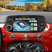 SIXWIN 8 branduolių 6+128G "Android 13 Carplay"/"Android Car"/"DSP" automobilinis radijas, skirtas "Fiat 500" 2007-2015 m. 7 colių jutiklinio ekrano radijas su GPS "WiFi", "Bluetooth 5.0", USB, FM, RDS, "Mirror Link" ir 32 juostų ekvalaizeriu (juodas)