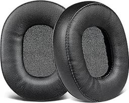 SOULWIT pakaitiniai ausinių įdėklai "Audio-Technica ATH-M60X On-Ear" ausinėms su minkšta proteino oda ir didelio tankio atminties putomis - juodi