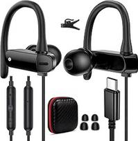 TOPAUX USB C ausinės su kabeliu "Samsung S25 FE S24 Ultra S23 S22", ausinės į ausis USBC su mikrofonu, C tipo ausinės "iPhone 17 Air 16 15 Pro Max Plus/Pixel 10 9 8 7 6