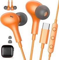 TOPAUX USB C ausinės su kabeliu, skirtos "iPhone 17", "Air", "16e 15 Pro Max Plus", "Xiaomi Redmi Note 14" USBC ausinės su mikrofonu, C tipo ausinės, skirtos "Samsung Galaxy A56 A17 A16 A36 Google