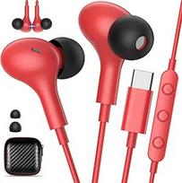 TOPAUX USB C ausinės su kabeliu, skirtos "iPhone 17", "Air", "16e 15 Pro Max Plus", "Xiaomi Redmi Note 14" USBC ausinės su mikrofonu, C tipo ausinės, skirtos "Samsung Galaxy A56 A17 A16 A36 Google