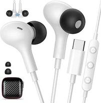 TOPAUX USB C ausinės su kabeliu, skirtos "iPhone 17", "Air", "16e 15 Pro Max Plus", "Xiaomi Redmi Note 14" USBC ausinės su mikrofonu, C tipo ausinės, skirtos "Samsung Galaxy A56 A17 A16 A36 Google