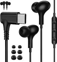 USB C Kopfhörer 90°Grad für Samsung A36 A56 A35 A55 A54 A17 Galaxy S25 5G, In Ear Ohrhörer mit Kabel Mikrofon HiFi Stereo Typ C Headset USB C Anschluss für Pixel 10 9a iPad iPhone 17 Pro 16 POCO X7 Pro