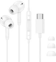 USB-C-Kopfhörer, kabelgebunden, Typ-C-In-Ear-Ohrhörer mit Mikrofon und Lautstärkeregler, HiFi-Stereo-In-Ear-USB-Typ-C-Ohrhörer für iPhone 17, 16, 15, 14, 13/Google Pixel 10, 9, 8, 7, 6/Samsung Galaxy