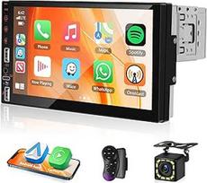 Vieno DIN "CarPlay" automobilinis radijas su "Bluetooth", 7 colių skaitmeninis jutiklinis ekranas, 1 DIN MP5 radijo garso imtuvas su "Android Car/FM imtuvu/TF/AUX įvestimi/EQ/Steering Wheel Control