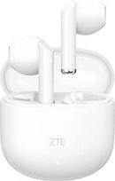 ZTE belaidės ausinės "Buds 2", TWS, "Bluetooth 5.3", 25 valandų baterija, HD mikrofonas, jutiklinis valdymas, balso asistentas, IPX4 atsparios vandeniui, USB-C įkroviklis, baltos spalvos