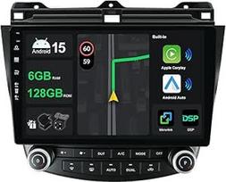 [6G + 128G] IPS 10.1 colių "Android 15" automobilinis radijas "Honda Accord 2002-2007" su "Navi Octa Core" [Integruotas "CarPlay"/"Android Car"/"DSP"/"Mirror Link"/"GPS Navi"/360 kamera"/"Bluetooth 5.0"/"WiFi"/"USB