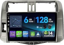 [6G+128G,Octa-Core] - MSD Autoradio für Toyota Prado (2009-2013) | Android 14 GPS Navi Radio | CarPlay Android Auto Lenkradsteuerung Dual-Band WiFi DSP DAB | Rückfahrkamera MIC | 2 Din 9 Zoll