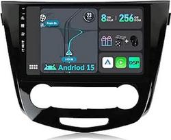 [8GB + 256GB] "Android 15" automobilinis radijas "Nissan X-Trail T32 Qashqai" (2013-2021 m.)-[Integruotas "CarPlay"/"Android Car"/"DSP/GPS]-10,1 colių IPS jutiklinis ekranas CAM+MIC-DAB/Mirror Link/Bluetooth 5.0/AHD kamera