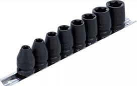 Smūginių galvučių rinkinys E-tipas | 12,5 mm (1/2") | E10 - E24 | 8 vnt. (9779)