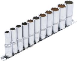Galvučių rinkinys, 12 kampų, ilgos | 10 mm (3/8") | 8 - 19 mm | 11 vnt. (5252)